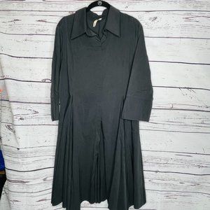 Comfy USA Womens Black Long Sleeve Langenlook Collared Modest Shirt Dress Large